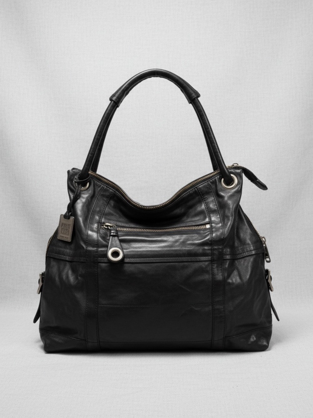 Frye Leather Shoulder Tote Bag - Black